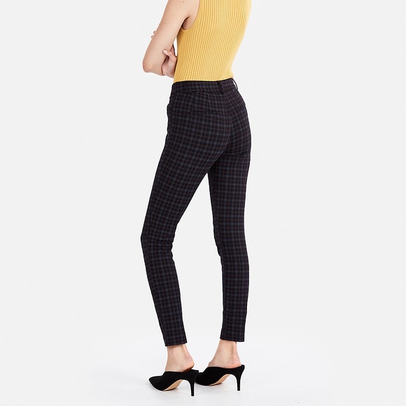 Express Pants - Express High Waisted Windowpane Knit Skinny Pant